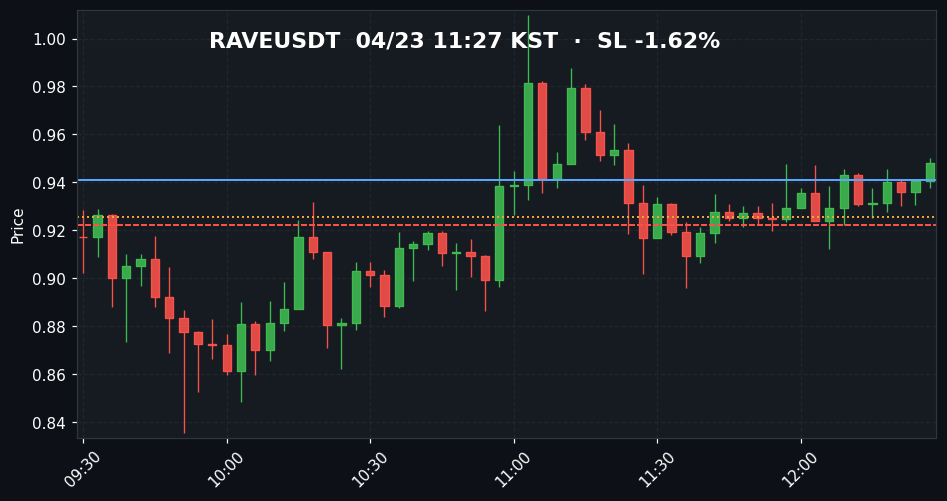 RAVEUSDT 3분봉 2번째